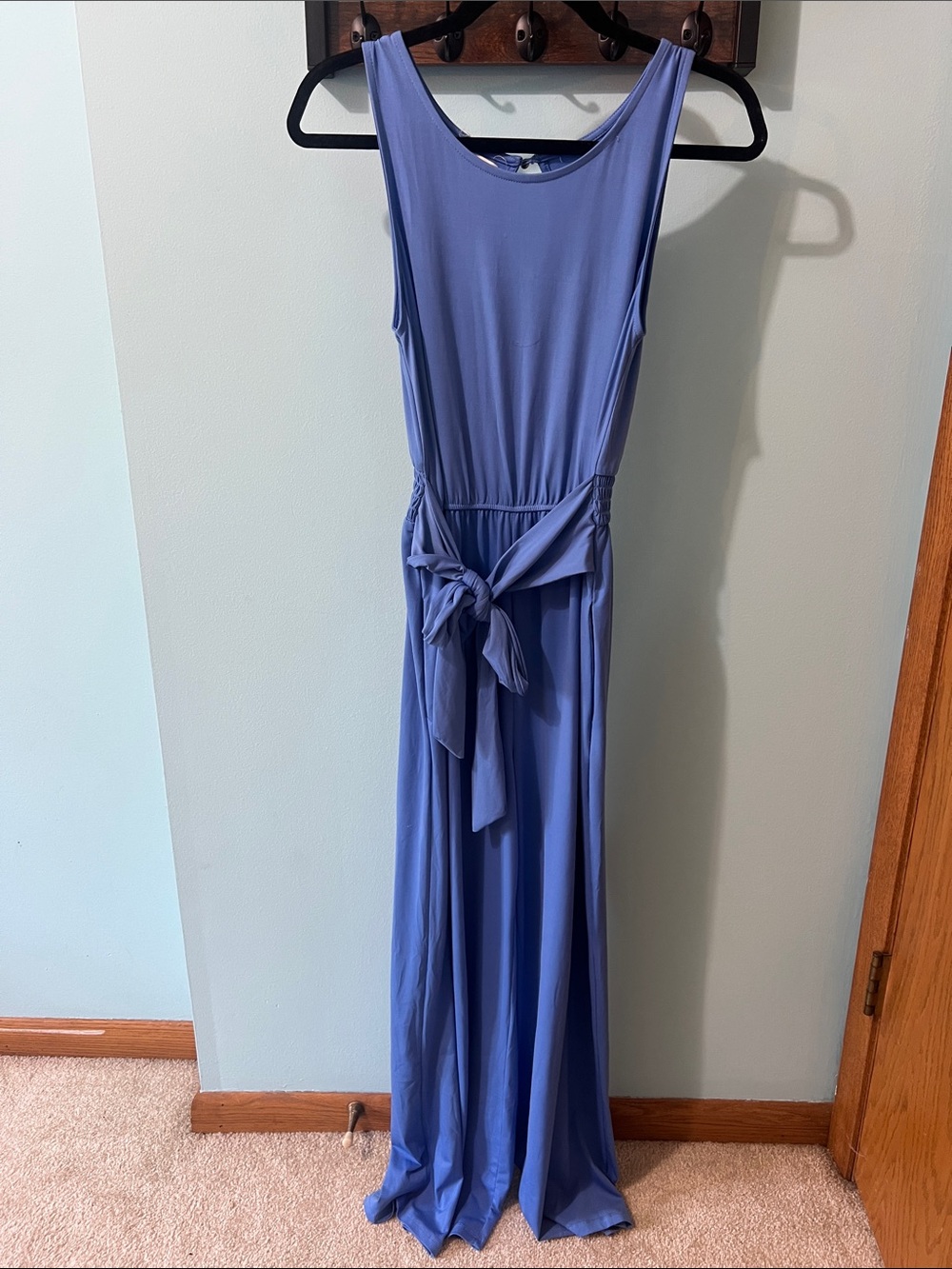 Sleeveless Lavender Maxi Dress with Waist Tie